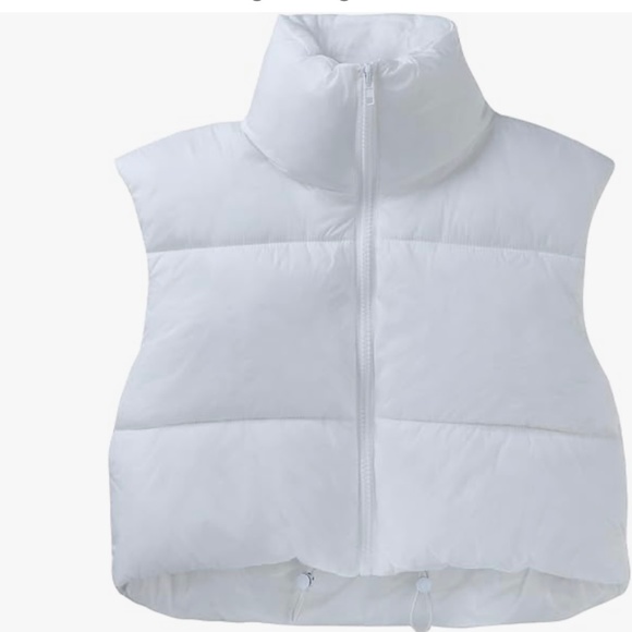 Jackets & Blazers - Puffer vest cropped white